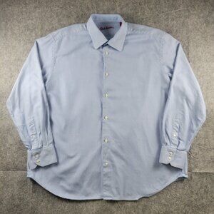 Robert Graham Blue Checkered Long Sleeve Button Up Mens Sz XL Neck: 18 Chest: 46
